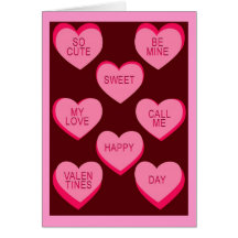 CANDY HEARTS Valentine Cards