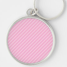 Candy Pink Diagonal Striped Pattern. Keychains