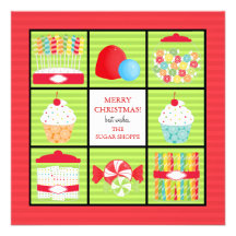 Candy Shop Business Christmas Cards Personalised Invite