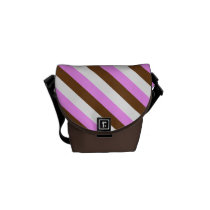 Candy stripe pink brown white messenger bags