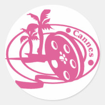 Cannes Stamp Round Stickers