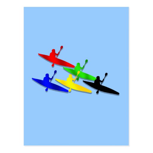 Canoeing Kyaking Canoe kyak water sports Post Cards