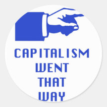 capitalism round stickers