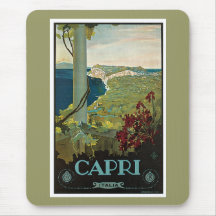 Capri Italia Italy Vintage Travel Poster Art Mousepad