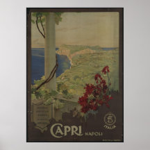 Capri Napoli Vintage Travel Poster Ad Retro Print