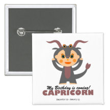 Capricorn Zodiac for kids Pinback Buttons