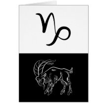 Capricorn Zodiac symbol greeting card