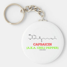 Capsaicin (A.K.A Chilli Pepper) Chemical Molecule Keychain