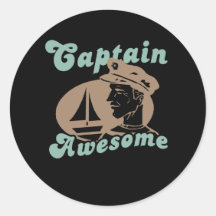 Captain Awesome Round Sticker