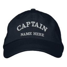 Captains Name Sailor Hat Embroidered Baseball Caps