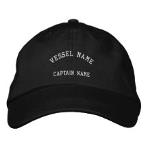 Captains Vessel Embroidered Cap Black Embroidered Baseball Cap