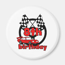 Car Racing 8th Birthday Fridge Magnet