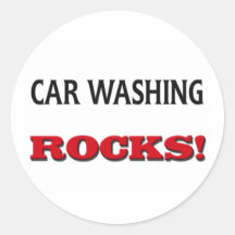 Car Washing Rocks Round Sticker