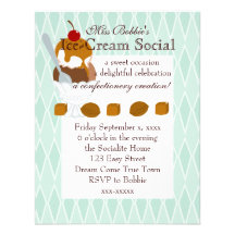 Caramel Covered Ice-Cream Custom Invitations
