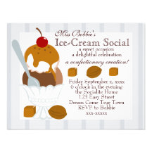 Caramel Covered Ice-Cream Custom Invites