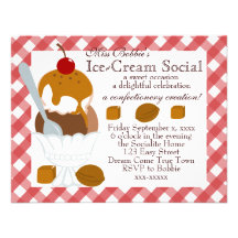 Caramel Covered Ice-Cream Personalized Announcements