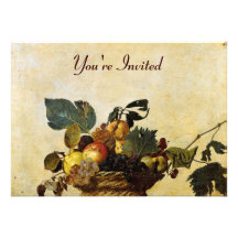 Caravaggio's Basket of Fruit Personalized Invitation