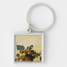 Caravaggio's Basket of Fruit Keychains