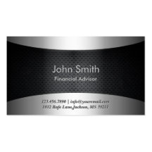 Carbon Black Financial Advisor Business Card