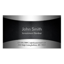 Carbon Black Investment Banker Business Card