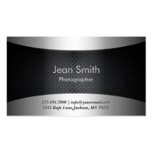 Carbon Black Photographer Business Card
