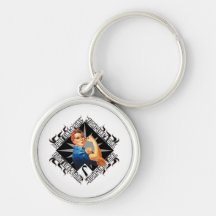 Carcinoid Cancer Fight Rosie The Riveter Keychain