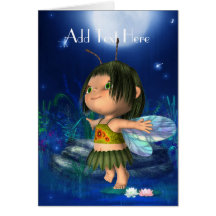 Card Fantasy Art Blue Fairy Girl