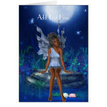 Card Fantasy Art Blue Fairy Girl 2