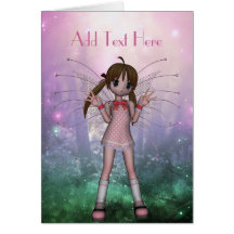 Card Fantasy Art Pink Fairy Girl
