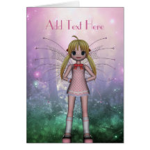 Card Fantasy Art Pink Fairy Girl 2