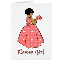 Card:  Flower Girl in Coral
