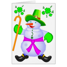 Card-Irish Snowman Christmas Blessings Ireland