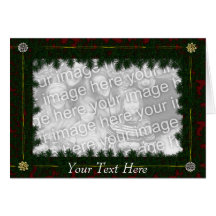 Card Template - Christmas Pine & Bows