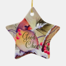 Cardinal Good Cheer Ornament by Gail Vass