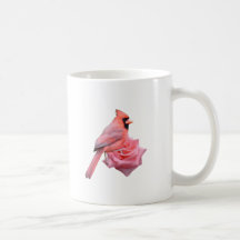 Cardinal on Rose Coffee Mugs