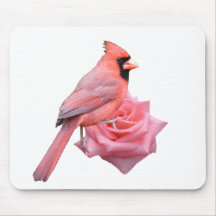 Cardinal on Rose Mousepad