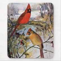 Cardinals in Winter Mousepad