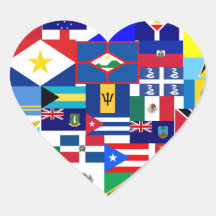 caribbean heart stickers