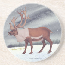 Caribou Reindeer Beverage Coaster