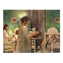Carl Larsson St. Lucia Day Christmas in Sweden Postcard