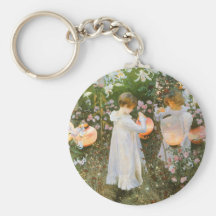 Carnation, Lily, Lily, Rose, Sargent Victorian Art Key Chains