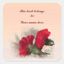 Carnations Bookplate Stickers