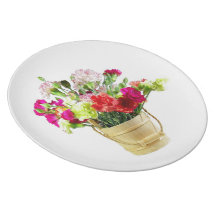 Carnations Bucket Plate