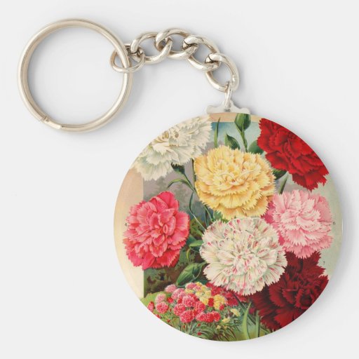 Carnations Seed Packet Keychain