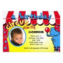 Carnival Circus Photo Invitation