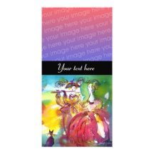 CARNIVAL NIGHT  pink red blue yellow black Photo Greeting Card