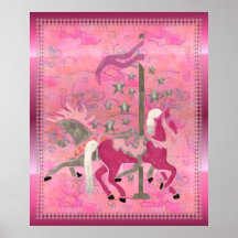 Carousel Dreams Nursery Childs Artwork Print