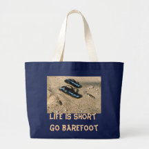 Carpe Diem Barefoot  Beach Inspiration Canvas Bags