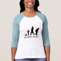 “Carpe Diem!” Ladies 3/4 Sleeve Raglan Fitted Tshirt