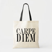 Carpe Diem Seize the Day Latin Quote Happiness Canvas Bags
